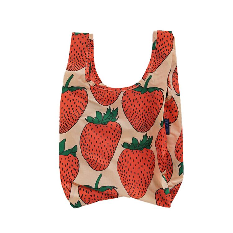 BAGGU エレクトリックストロベリー　リバースフラワー　巾着付　エコバッグ BABY BAGGU | DELFONICS Web Shop