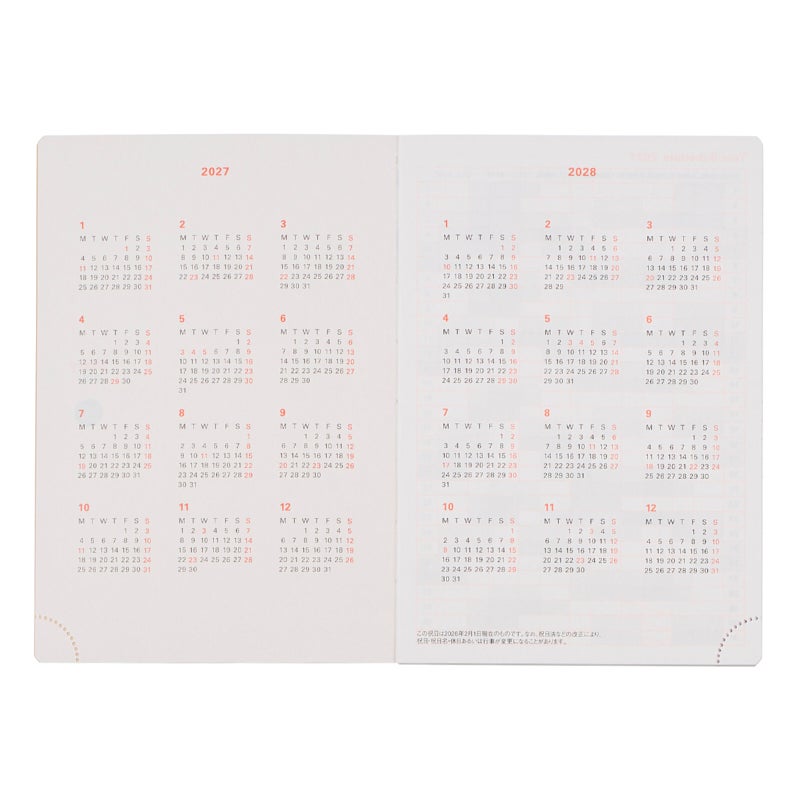 ダイアリー リフィル A6 ブロック (10月始まり) | DELFONICS Web Shop
